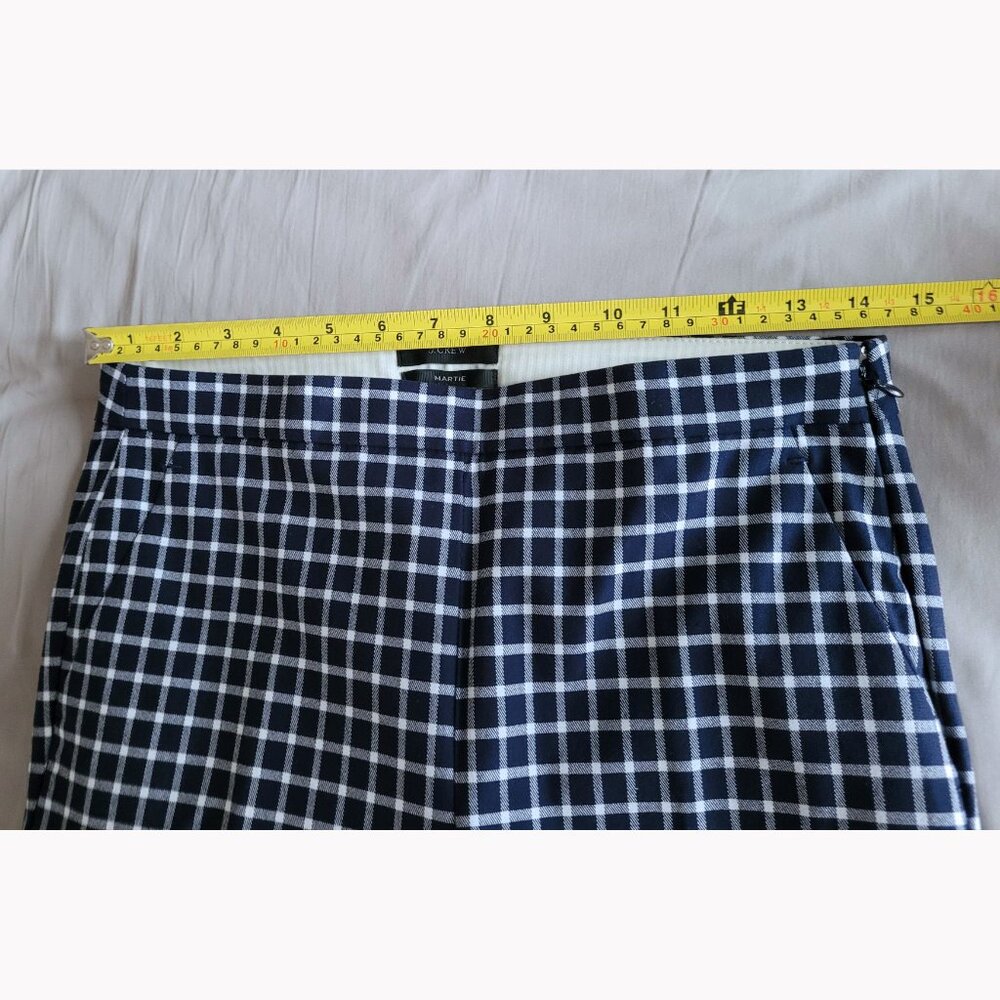 NWOT J. Crew Martie Slim Cropped Pant in Bi-Stretch Navy/White Gingham - Picture 10 of 14